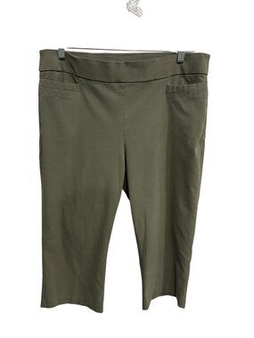 Coral Bay 16 Olive Green Pull-on Capri Pants Stretch Rayon Forestcore Naturecore